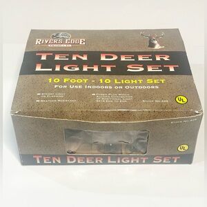 Rivers Edge Deer 10 Piece Light Set String 10 ft Buck Christmas Hunting Cabin